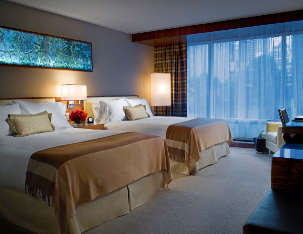 Guest room, Fairmont Pacific Rim Hotel, Vancouver BC Canada