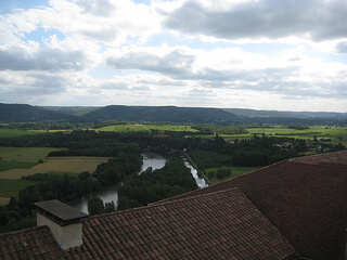 "Chateau de Mercues vineyard view"