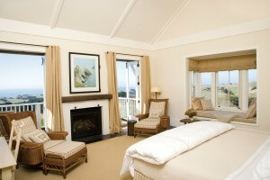 The Lodge Suite at Cape Kidnappers includes a fireplace.