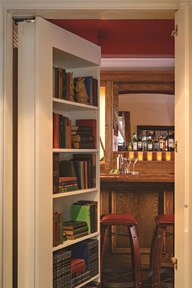 Behind the bookcase in the Carlton Hotel's Speakeasy Suite