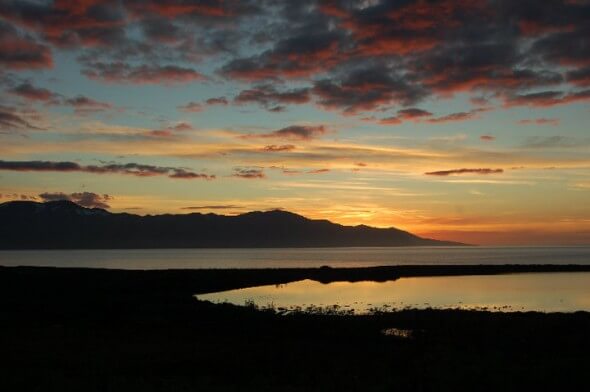 The sunset view from Kaldbaks-Kot