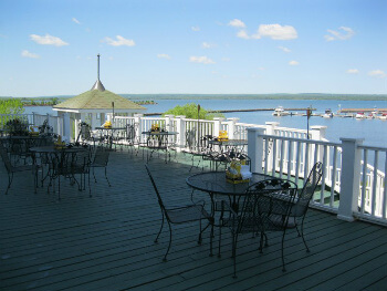 Lake view from deck of Hotel Chequamegon