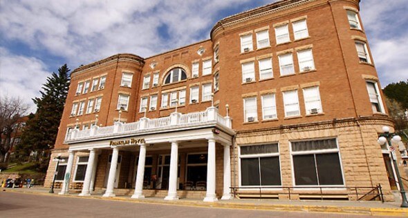 Franklin Hotel located on "top" of historic Main Street in Deadwood.