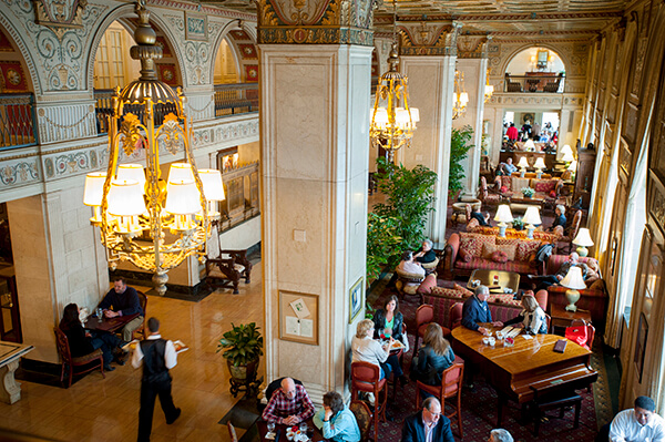 The lobby at The Brown Hotel in Louisville, KY - photo courtesy Michael Ventura