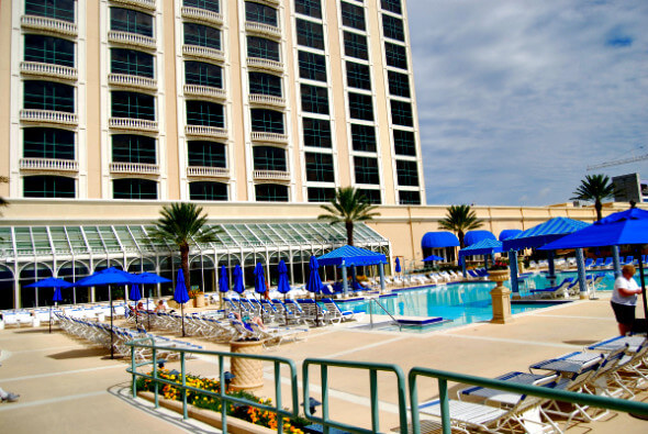 The Beau Rivage's pool offers a view of the Mississippi Gulf.