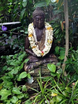 Buddha in the Garden, Fenua Mata'i'oa, Moorea, French Polynesia