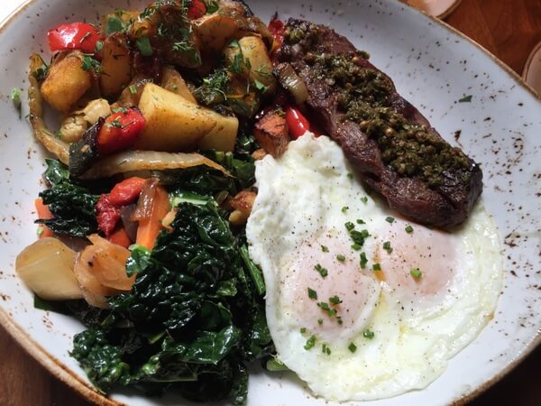 Steak and eggs, Miller's Guild, Hotel Max, Seattle, WA