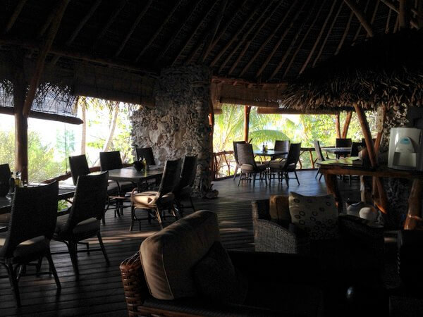 Dining room at the resort in French Polynesia