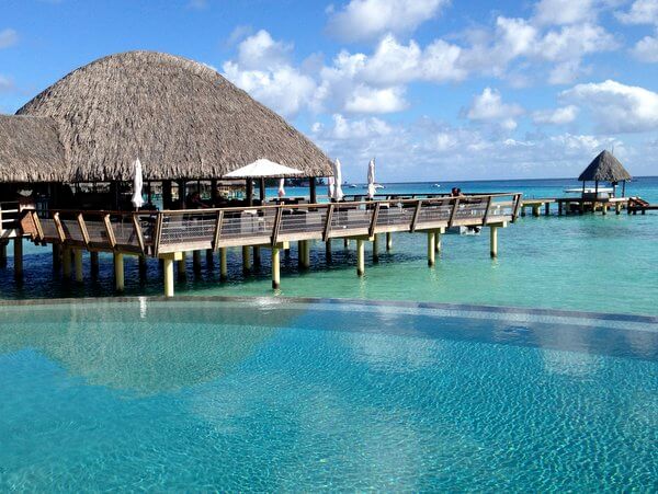 Bar and pool, Kia Ora Resort, Rangiroa, French Polynesia