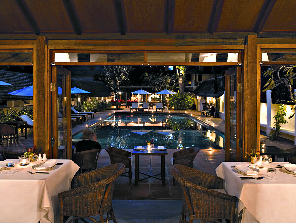 View of the pool from the Ruen Tamarind Restaurant at Tamarind Village