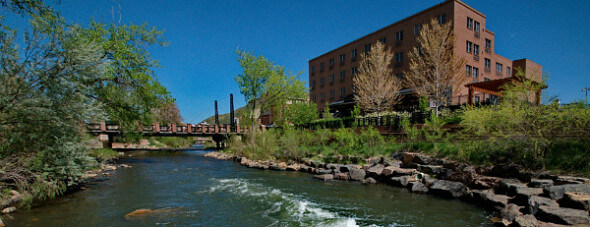 Located next to Clear Creek, the Golden Hotel is an escape to the foothills of Denver.