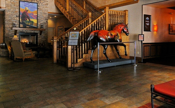 The Golden Hotel's beautiful Lobby is a nod to the city's Old West roots