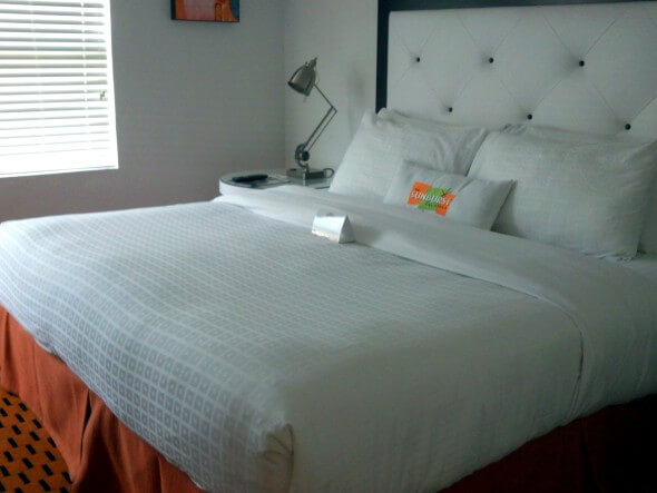 Bed at the Sunburst Calistoga