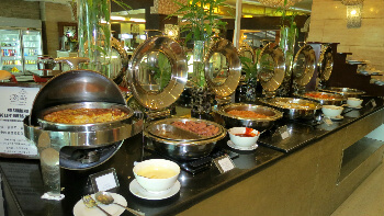 The buffet breakfast has ample choices to make everyone happy