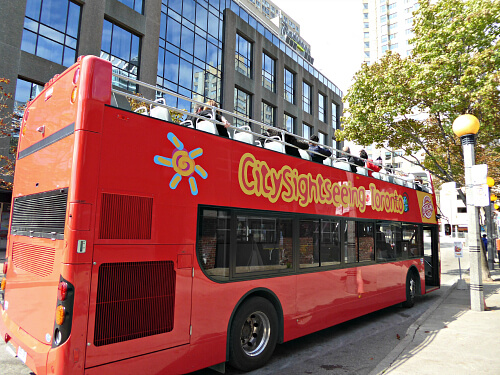 Right outside the hotel front entrance, hop on the Toronto Double-Decker City Tour, courtesy of City Sightseeing Toronto