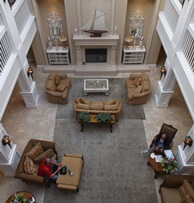 Looking down at the lobby at Oceano Hotel