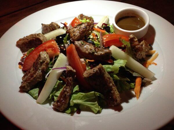 Steak salad, Aqua Wellness Resort, Nicaragua