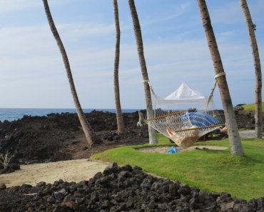 Ocean front hammock at Hilton Waikoloa Village