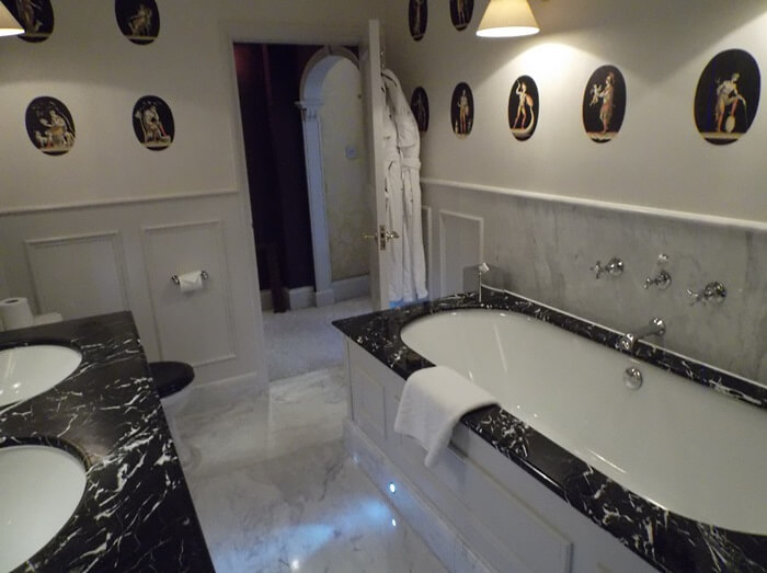 Bathroom of "most splendid room" at the Goring