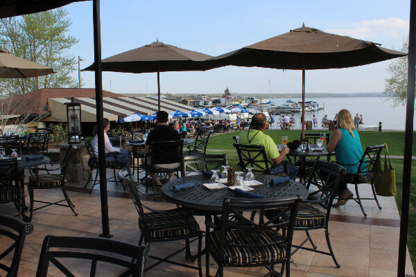 Drinks with a View. On the patio overlooking The Sand Bar.