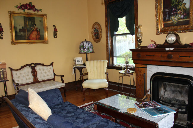 A downstairs common area sitting room