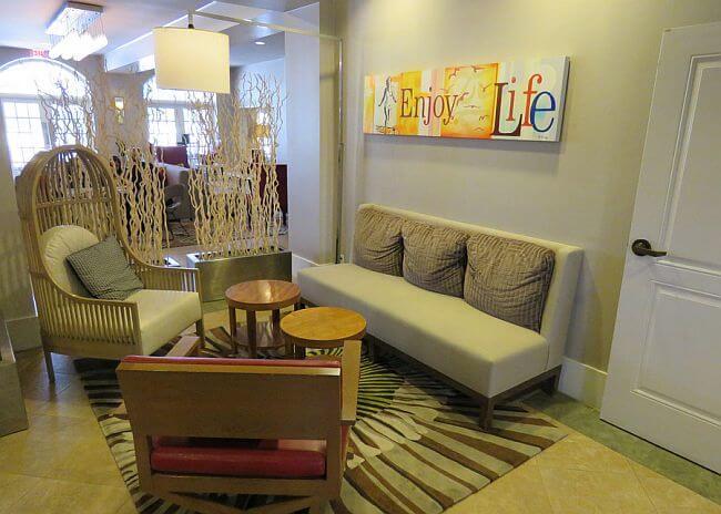 Beach themed lobby at Hyatt Regency Newport Beach