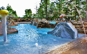 Canyon Falls swimming pool offers a view of the gorge and the New River below.