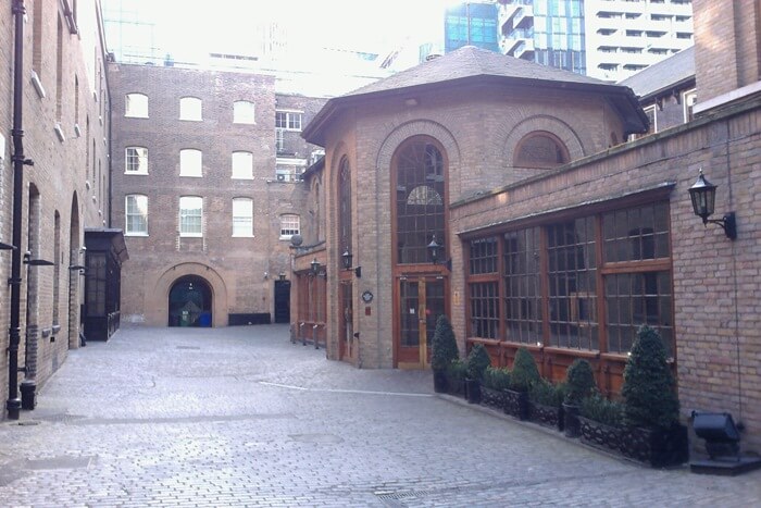 the interior courtyard of The Montcalm at The Brewery London City