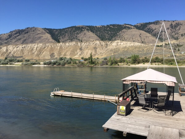 River deck, Riverside B&B, Kamloops, BC, Canada 