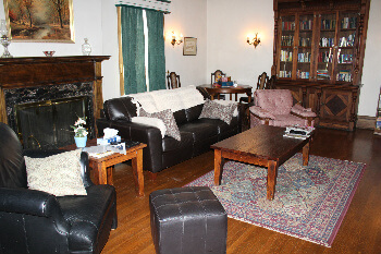 The downstairs living room.