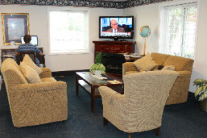 The business center lounge offers a teen alone time.