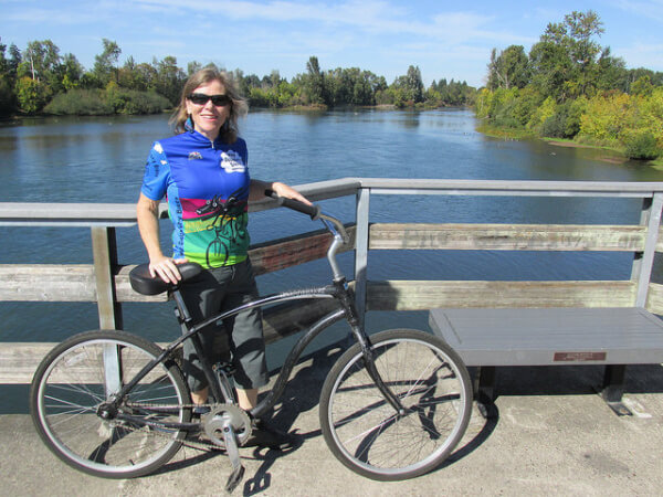 bike ride, nancy brown, willamette river