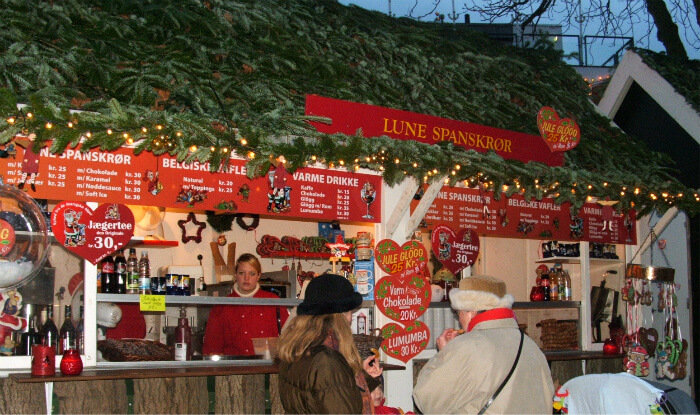 Copenhagen Christmas with mulled wine (gløgg) and warm apple fritters at Tivoli Gardens