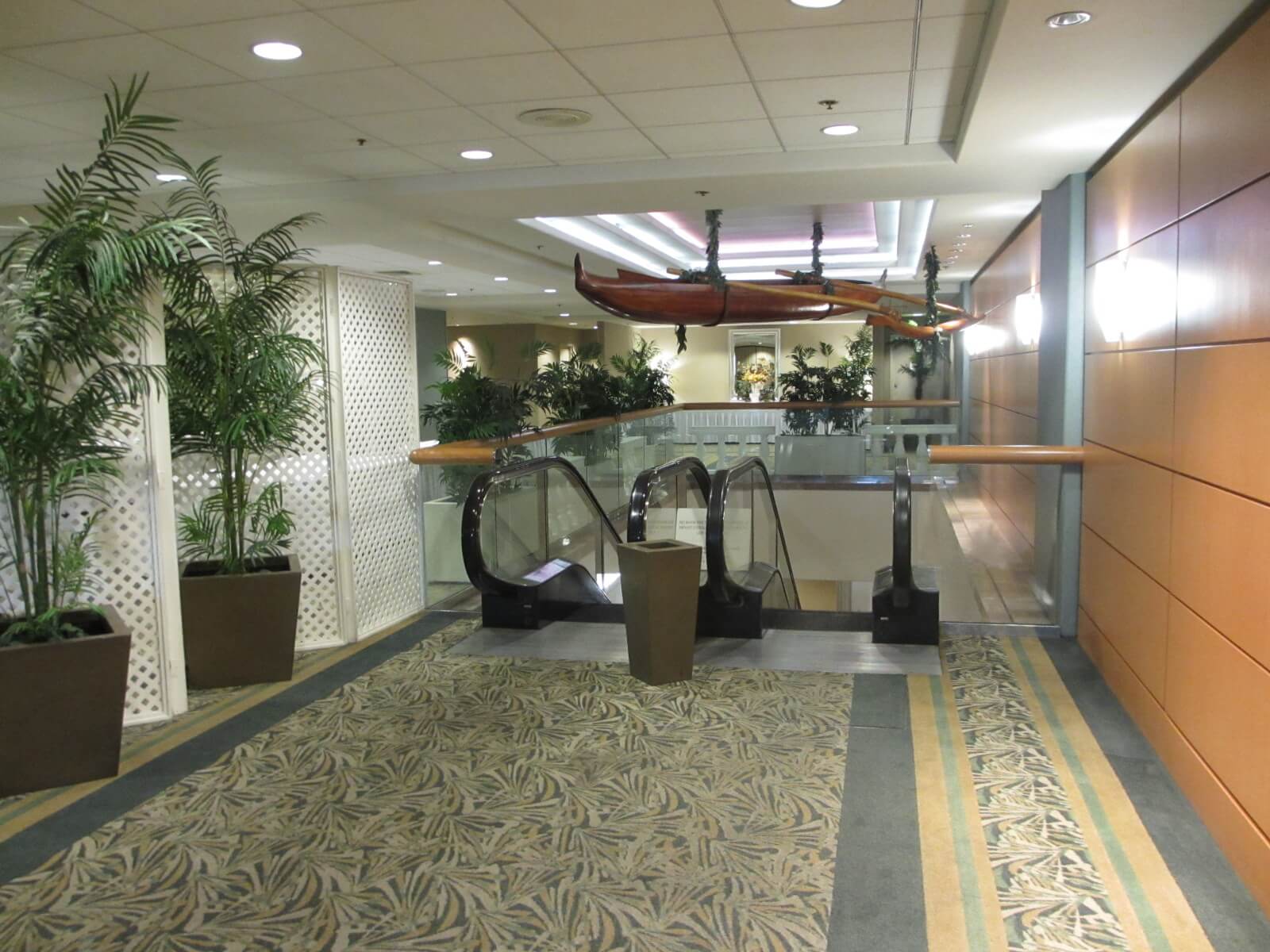 escalator at ala moana hotel, honolulu