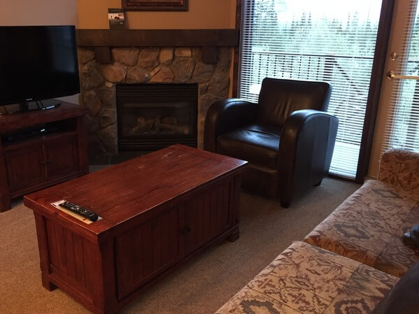 Living Room, Glacier Mountaineer Lodge, Kicking Horse Resort, BC Canada