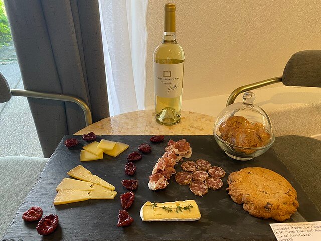 Setting Inn wine and cheese plate