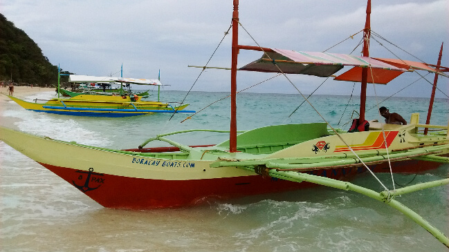 Our Bangka, outrigger boat at Puka Beach 