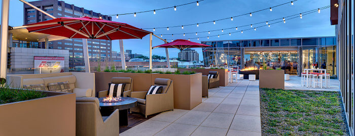 The FIRE Terrace at the ART hotel in downtown Denver.