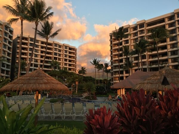 Exterior at sunset, Ka'anapali Ali'i Resort, Maui, Hawaii