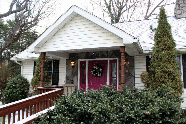 A one room cottage makes for a cozy winter getaway.