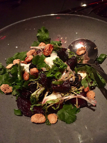 charred beets, rebelle restaurant, st. anthony hotel, san antonio, texas