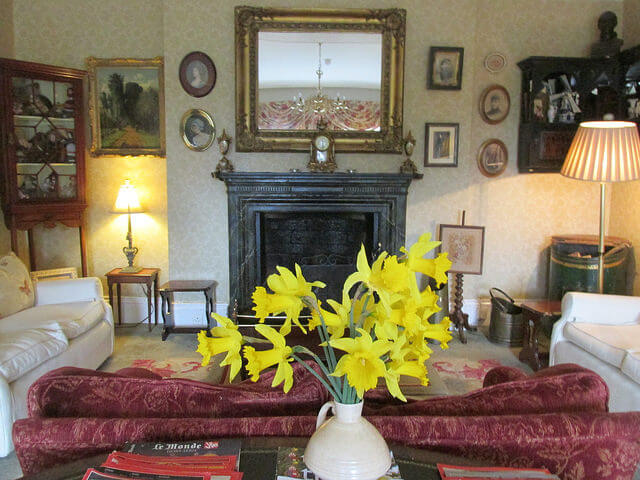 drawing room, fireplace, cashel house, bed & breakfast, historic inn, county galway, ireland