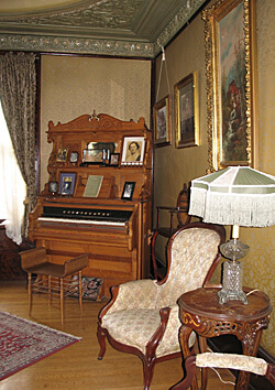 Music room, Laurium Manor Inn, Laurium, Michigan (Photo by Susan McKee)