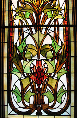 Stained glass, Laurium Manor Inn, Laurium, Michigan (Photo by Susan McKee)