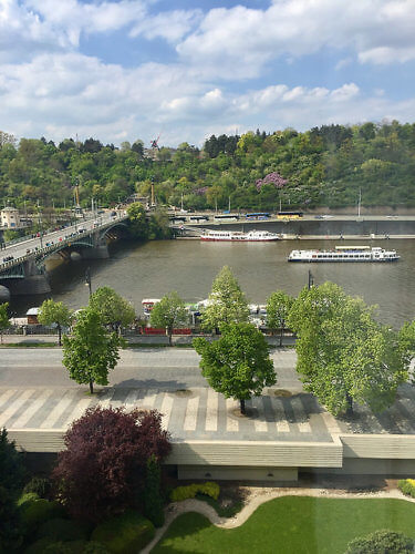 vtlava river, prague, czech republic, river view from intercontinental prague