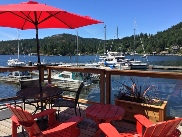 Deck, John Henry's resort, Sunshine Coast, BC