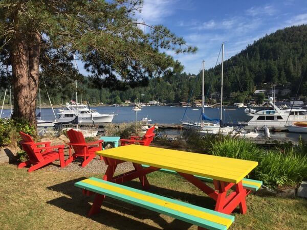 Picnic area, John Henry's resort, Sunshine Coast, BC