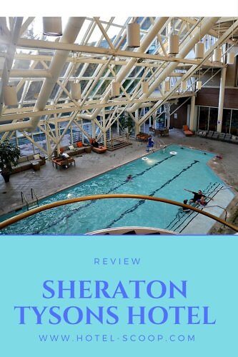 The indoor pool area at Sheraton Tysons Hotel is one of the more impressive ones that I’ve seen in a business hotel. With a high roof and lots of windows, it sort of reminded me of a green house. 