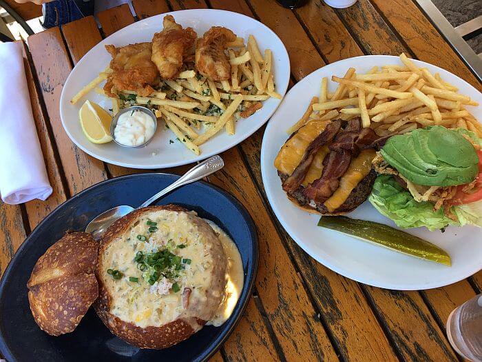 entrees at the Blue Mermaid at the Argonaut