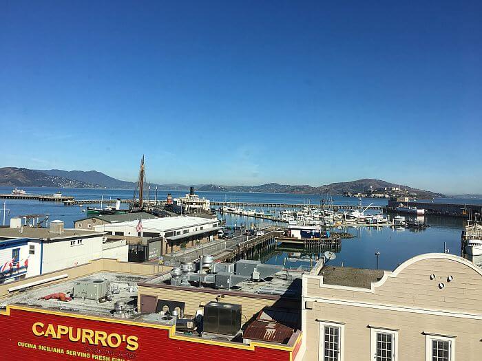 Alcatraz view from Argonaut hotel